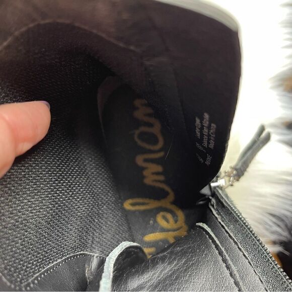 sam Edelman Pebble Leather Resnie High Top Combat Boots 7 - Picture 8 of 8